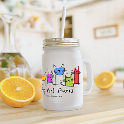 Pop Art Purrs Mason Jar